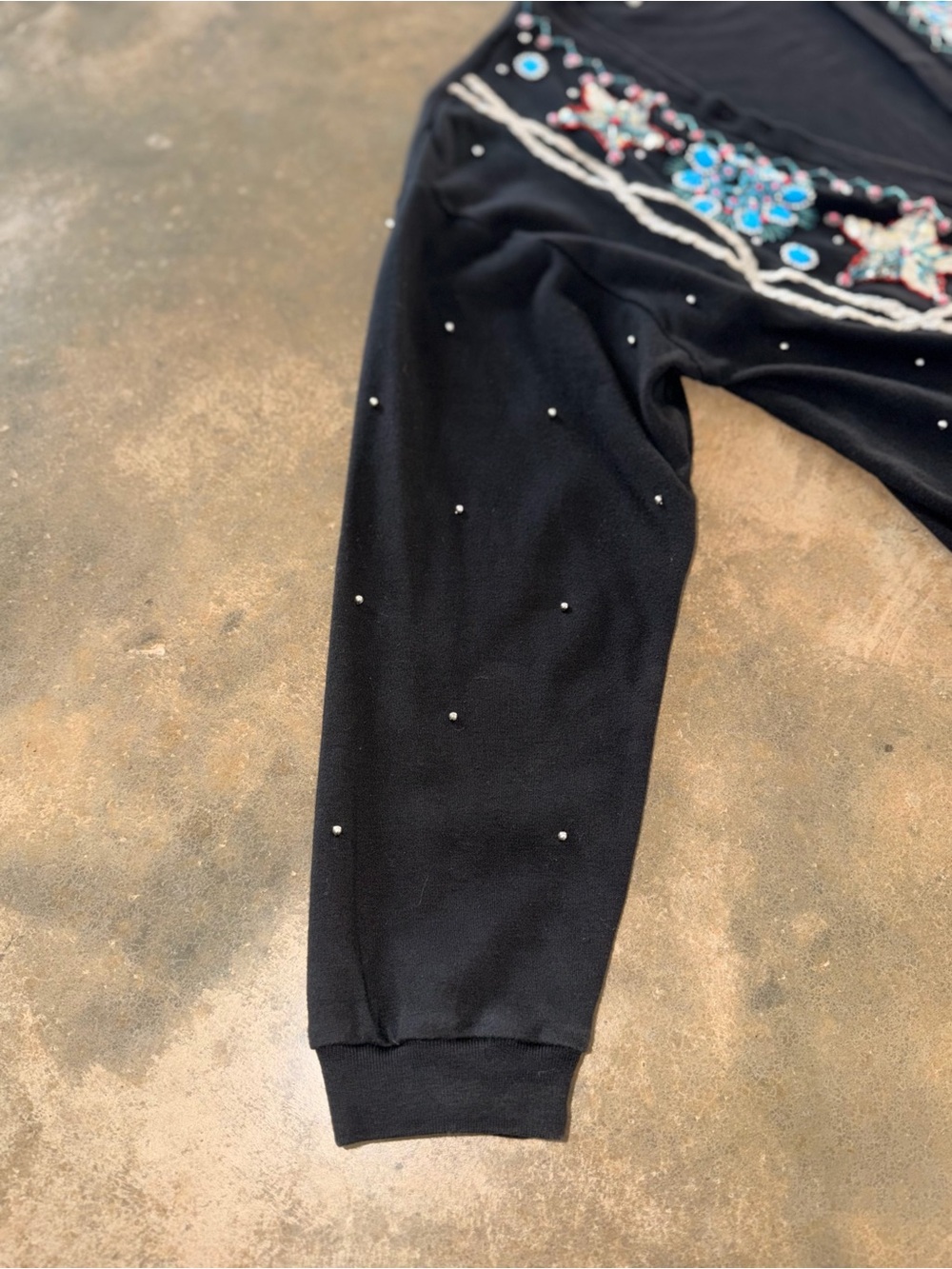 Marisa Christina Classics M Black Western Beaded Embellished Cardigan - Picture 8 of 16